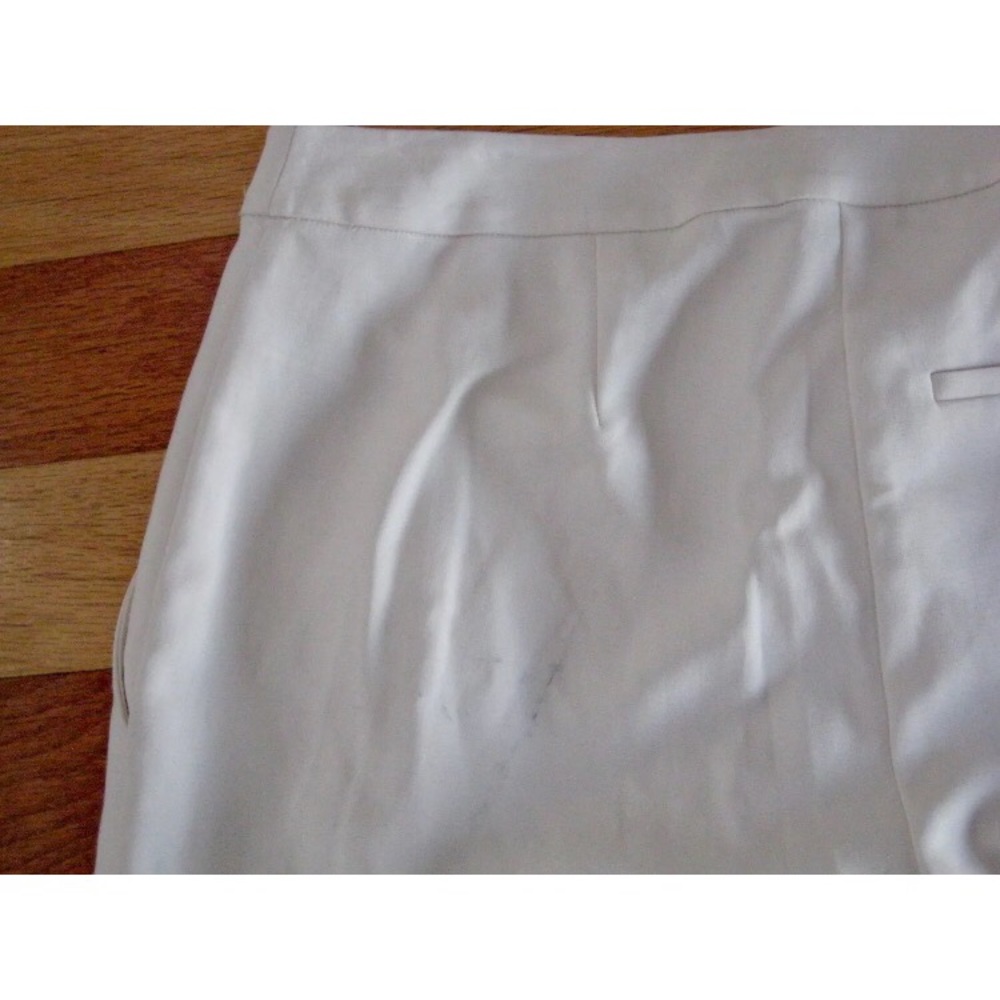 NEW EILEEN FISHER WHITE PLEATED STRETCH ANKLE PANTS TROUSERS SIZE 0 NWT $258 - Picture 7 of 7